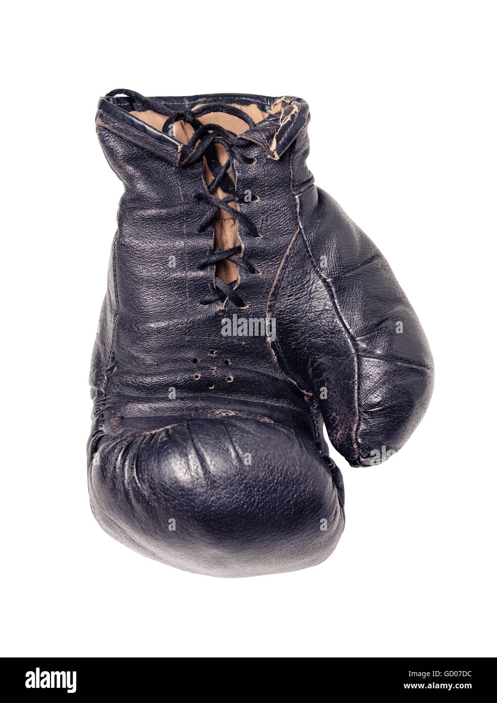 old boxing glove on a white background isolated Stock Photo Alamy