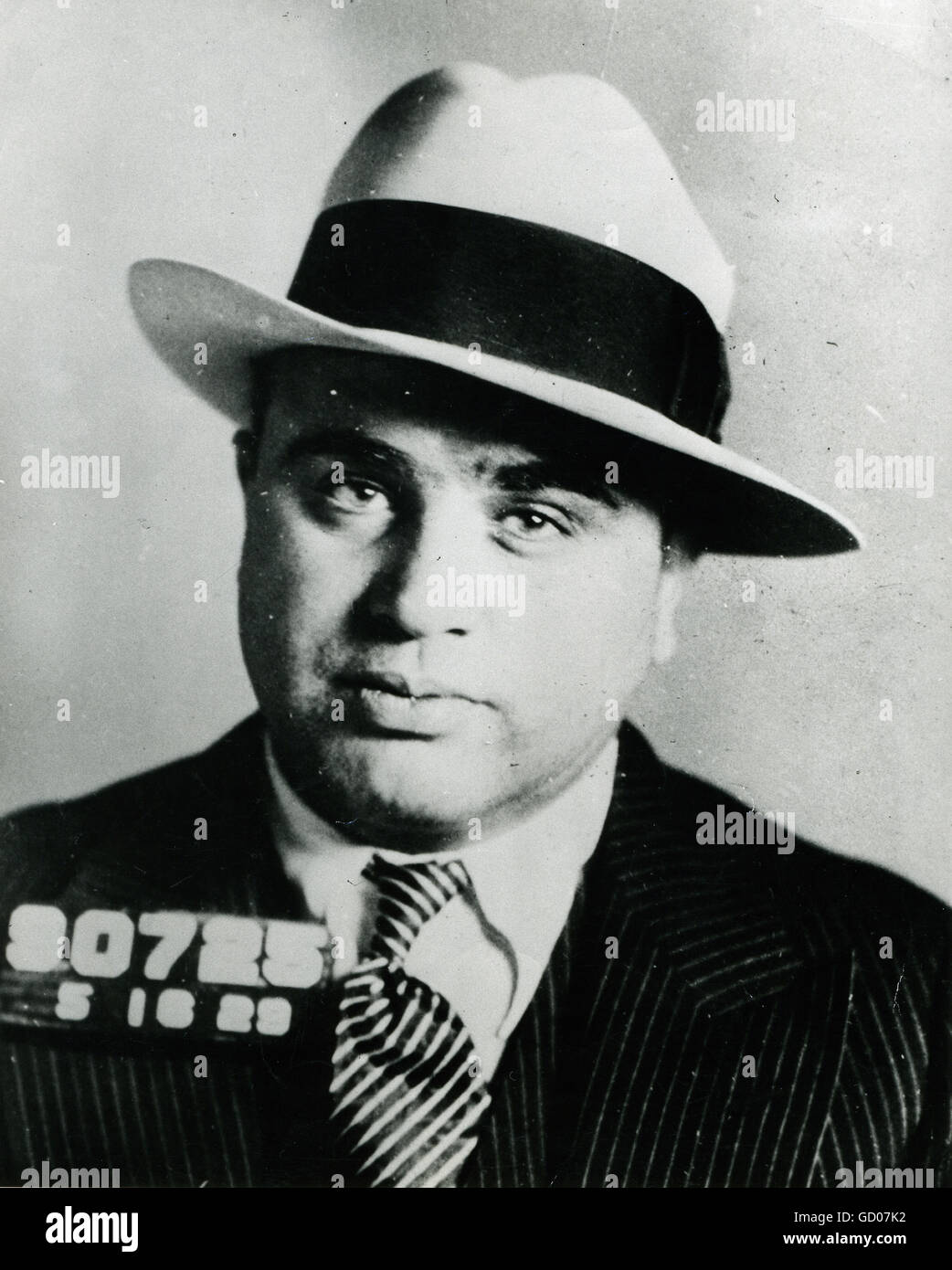 Mugshot of Chicago gangster Al Capone. Stock Photo