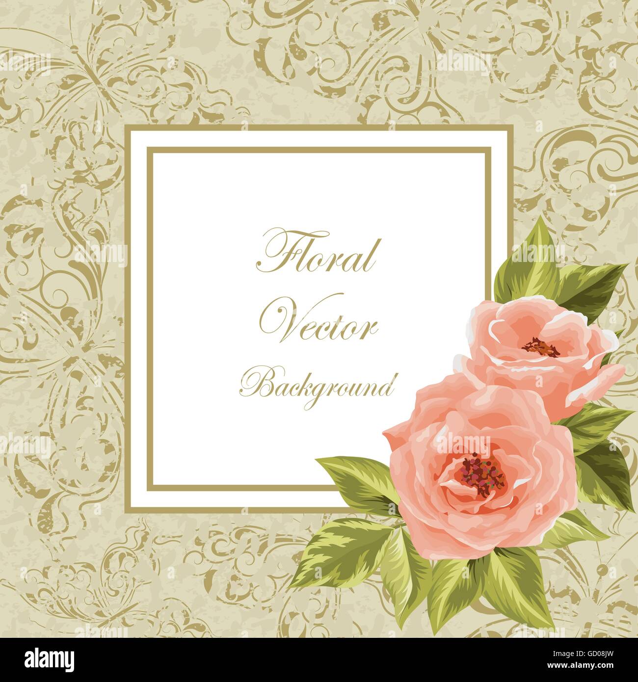 Vintage card with flowers Stock Vector Image & Art - Alamy