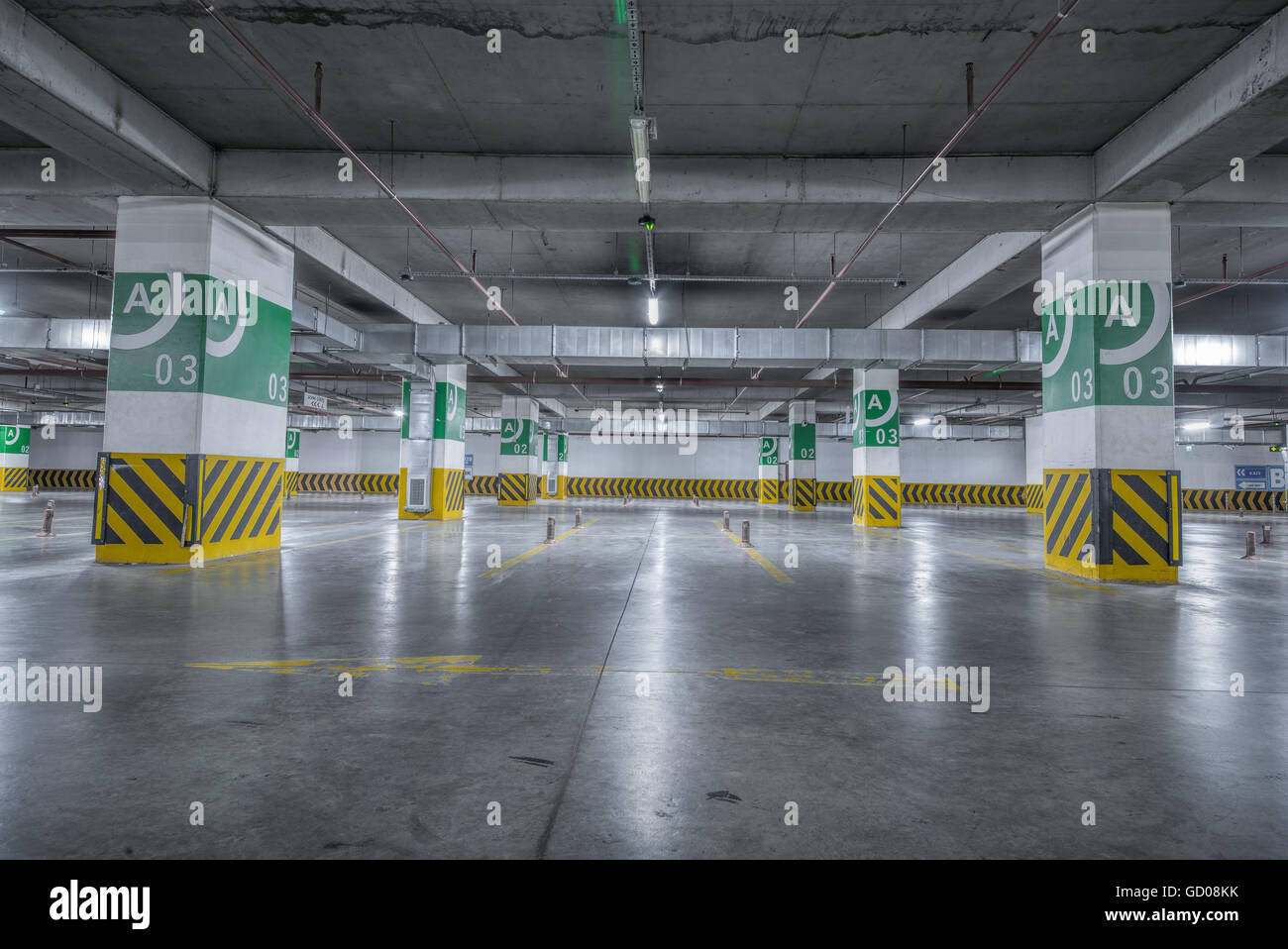 Underground parking Garage Stock Photo