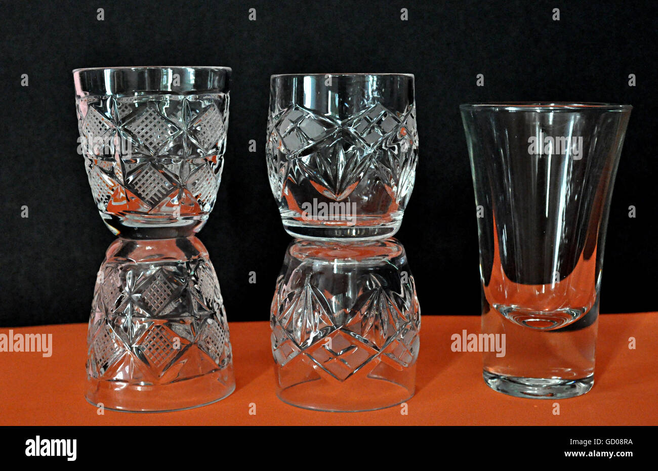 cut crystal glasses with glitter Stock Photo Alamy