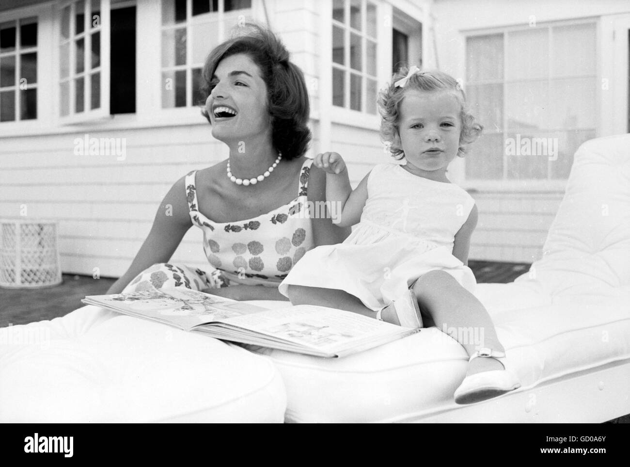 Jackie Kennedy with Caroline Kennedy Stock Photo