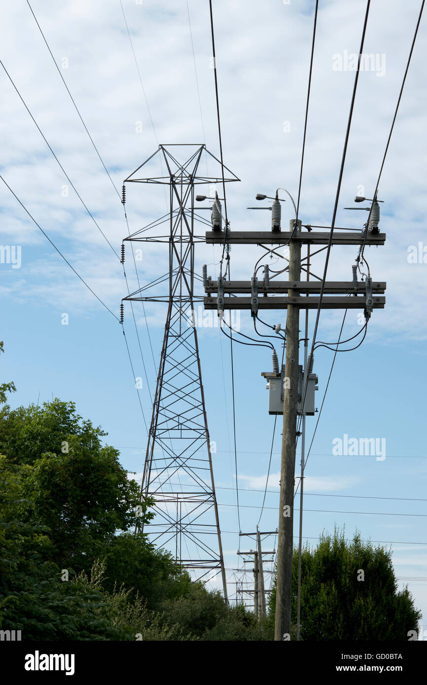 electrical power lines Stock Photo Alamy