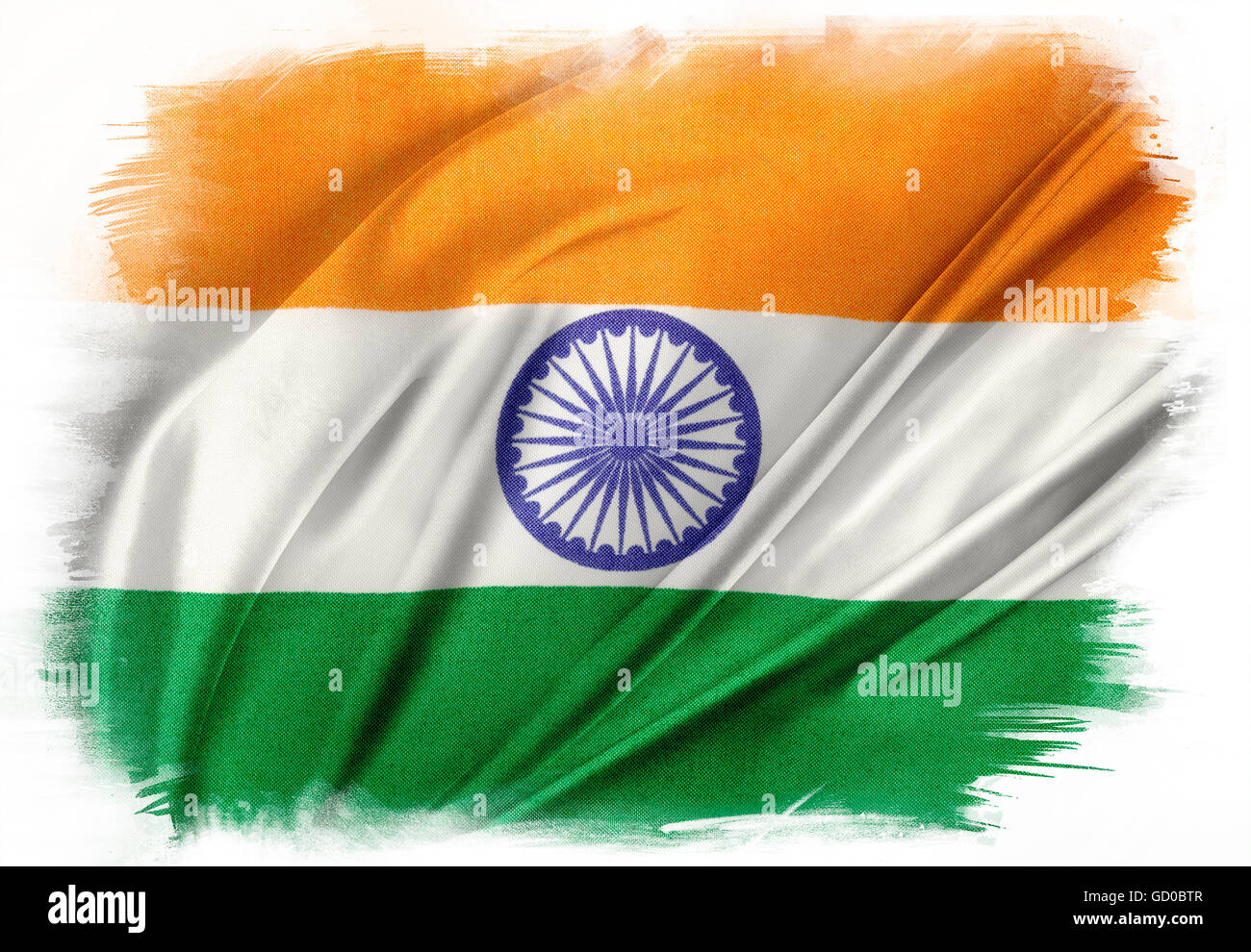 Closeup of silky Indian flag Stock Photo