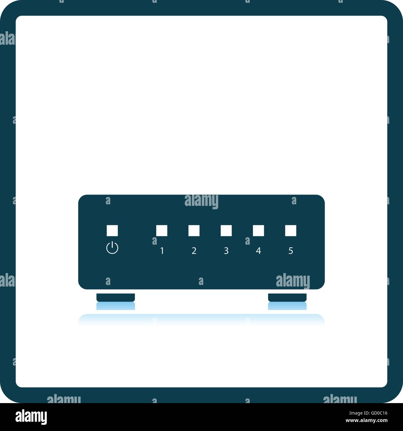 Ethernet switch icon. Shadow reflection design. Vector illustration ...
