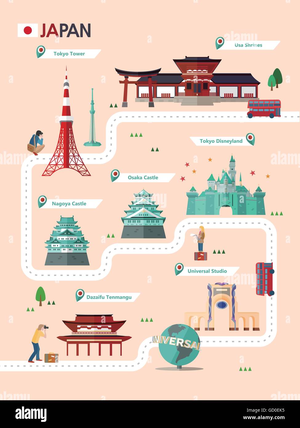 Map of osaka Stock Vector Images - Alamy