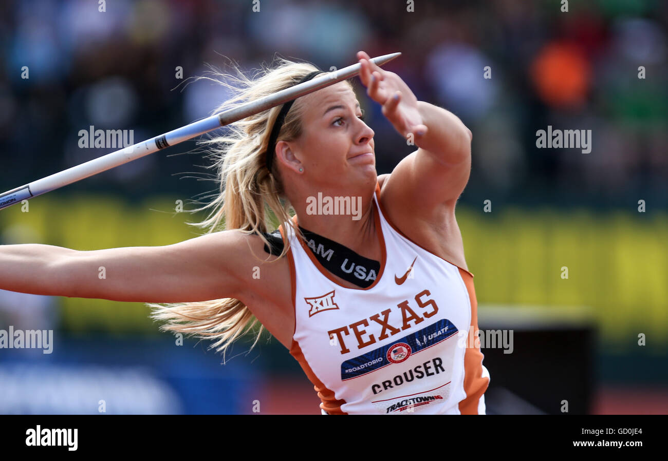 July 9, 2016 - HALEY CROUSER throws in the women's javelin at the USA ...