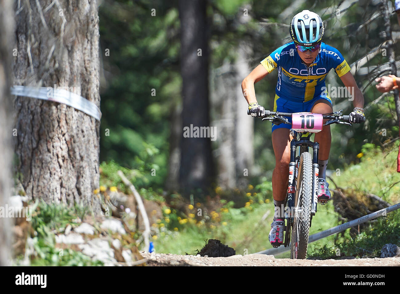 Lenzerheide Switzerland 10th July 2016 Jenny Rissveds From Scot Odlo Mtb Racing Team During The Cross Country Race At The Uci Mountainbike World Cup 2016 In Lenzerheide Credit Rolf Simeon Bildgebend Ch Alamy Live News