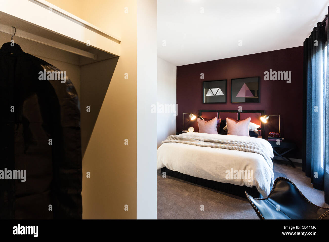 View Of Luxury Bedroom Which Has Flashing Table Lamps From