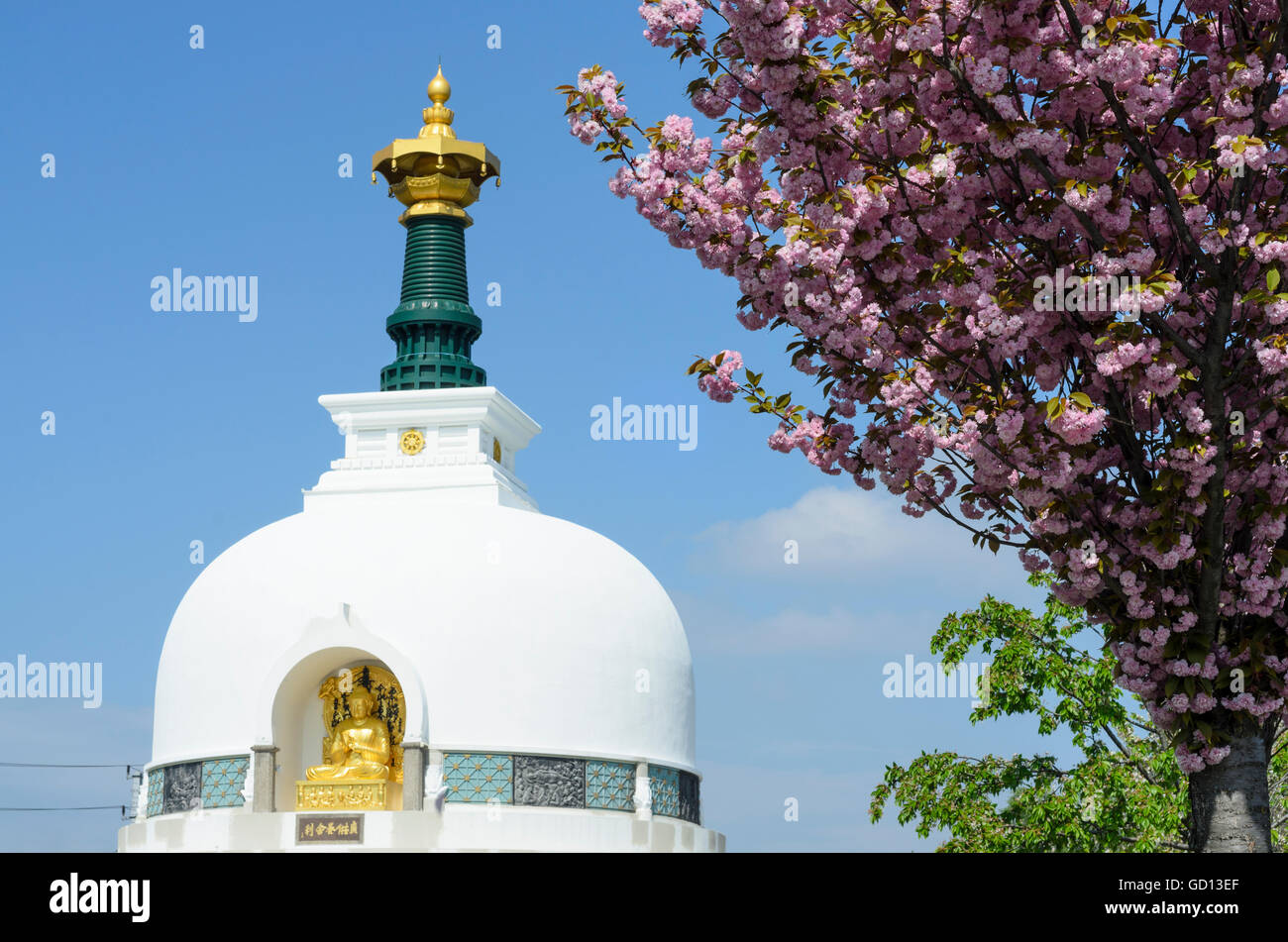 Wien, Vienna: Peace Pagoda ( Buddhist Stupa ), Austria, Wien, 02. Stock Photo
