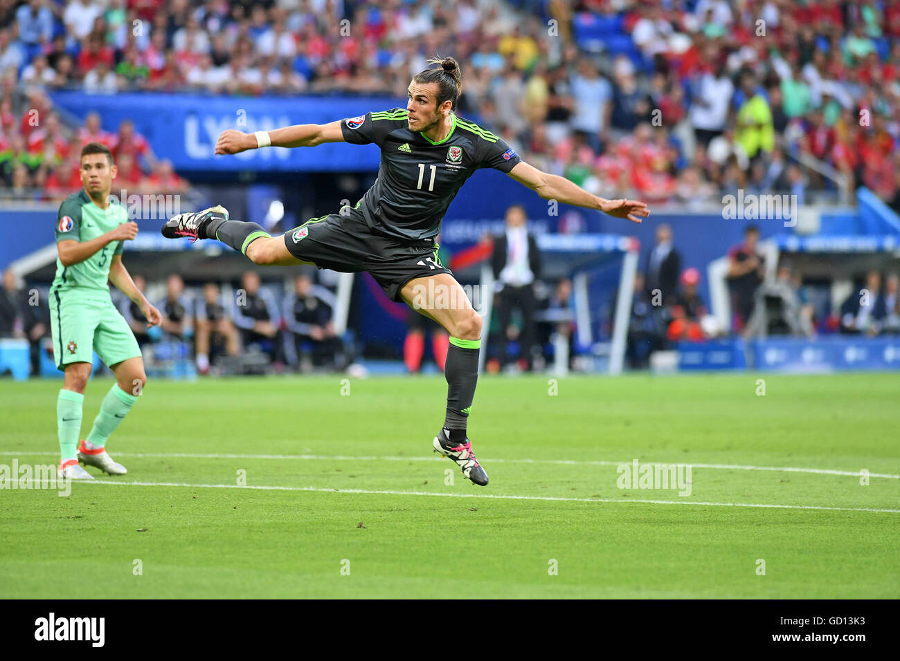 Gareth Bale Of Wales Has A Shot At Goal During The First Half Of The Stock Photo Alamy