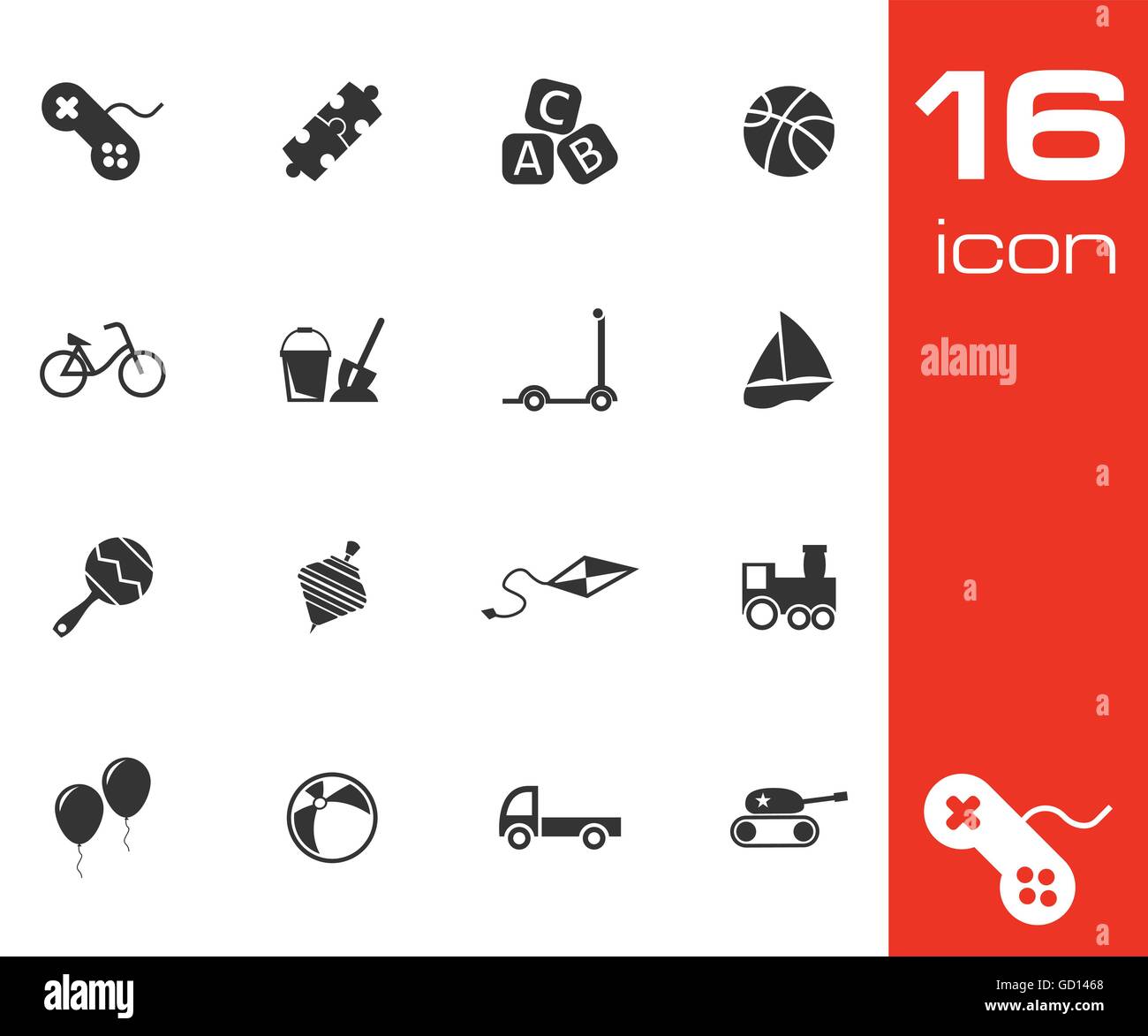 Vector black toys icons set Stock Vector Image & Art - Alamy
