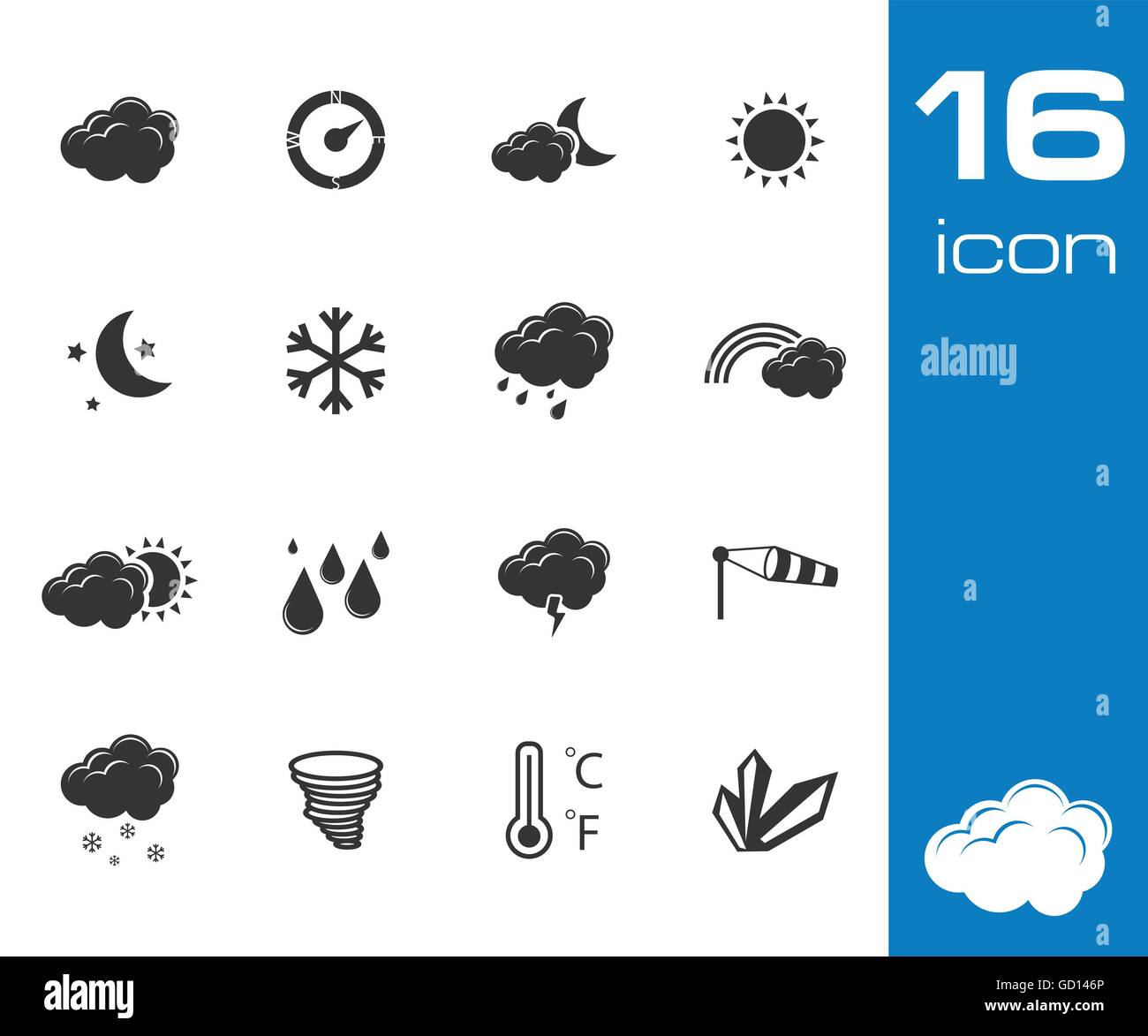 vector black weather icons set Stock Vector Image & Art - Alamy