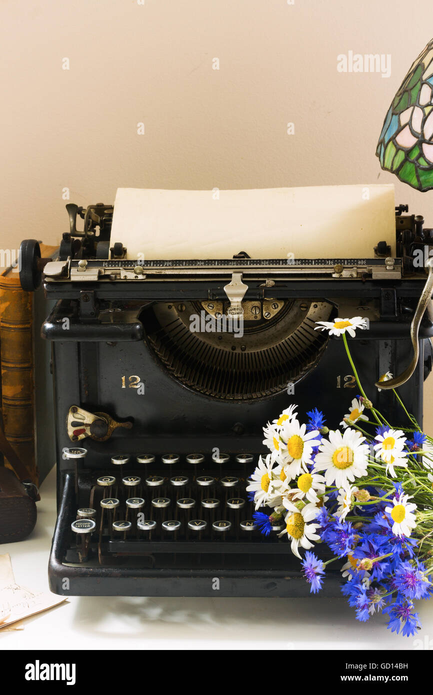 typewriter on table Stock Photo Alamy