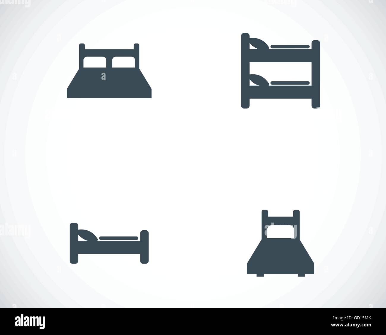 Vector black bed icons set Stock Vector Image & Art Alamy