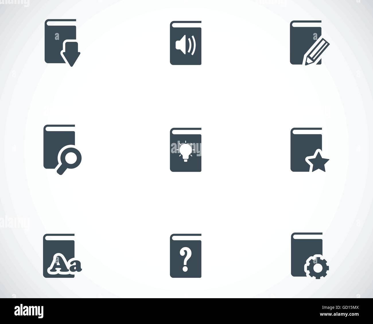 Vector black books icons set Stock Vector Image & Art - Alamy