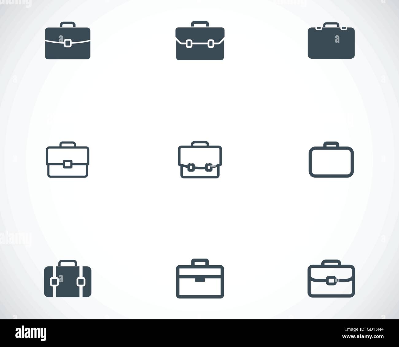 Vector black briefcase icons set Stock Vector Image & Art - Alamy