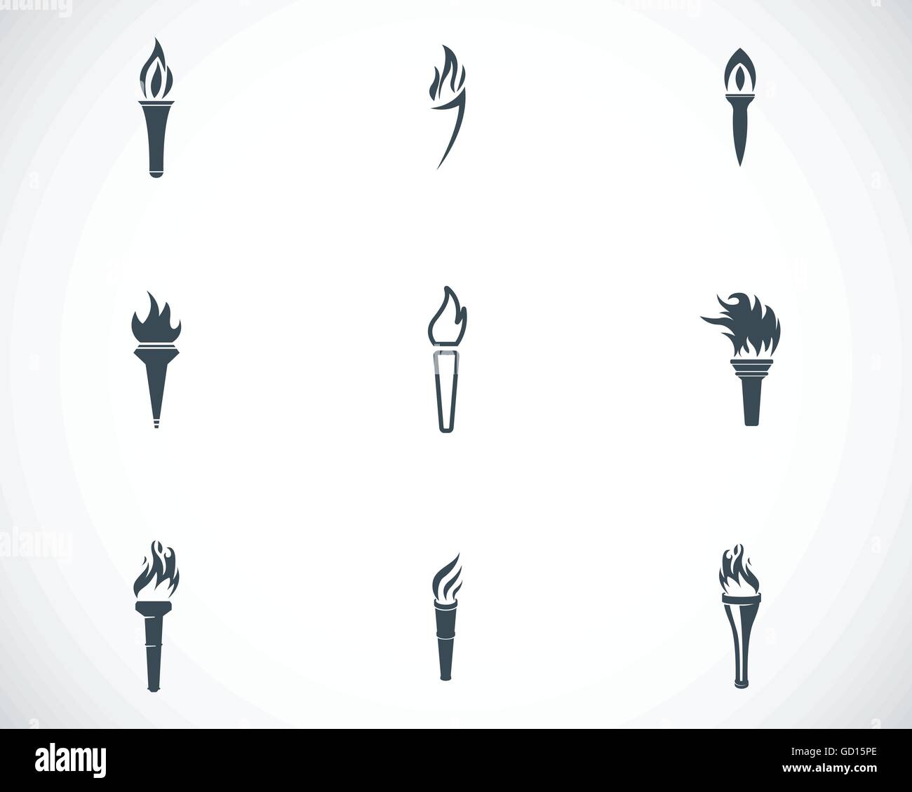 Vector black torch icons set Stock Vector Image & Art - Alamy