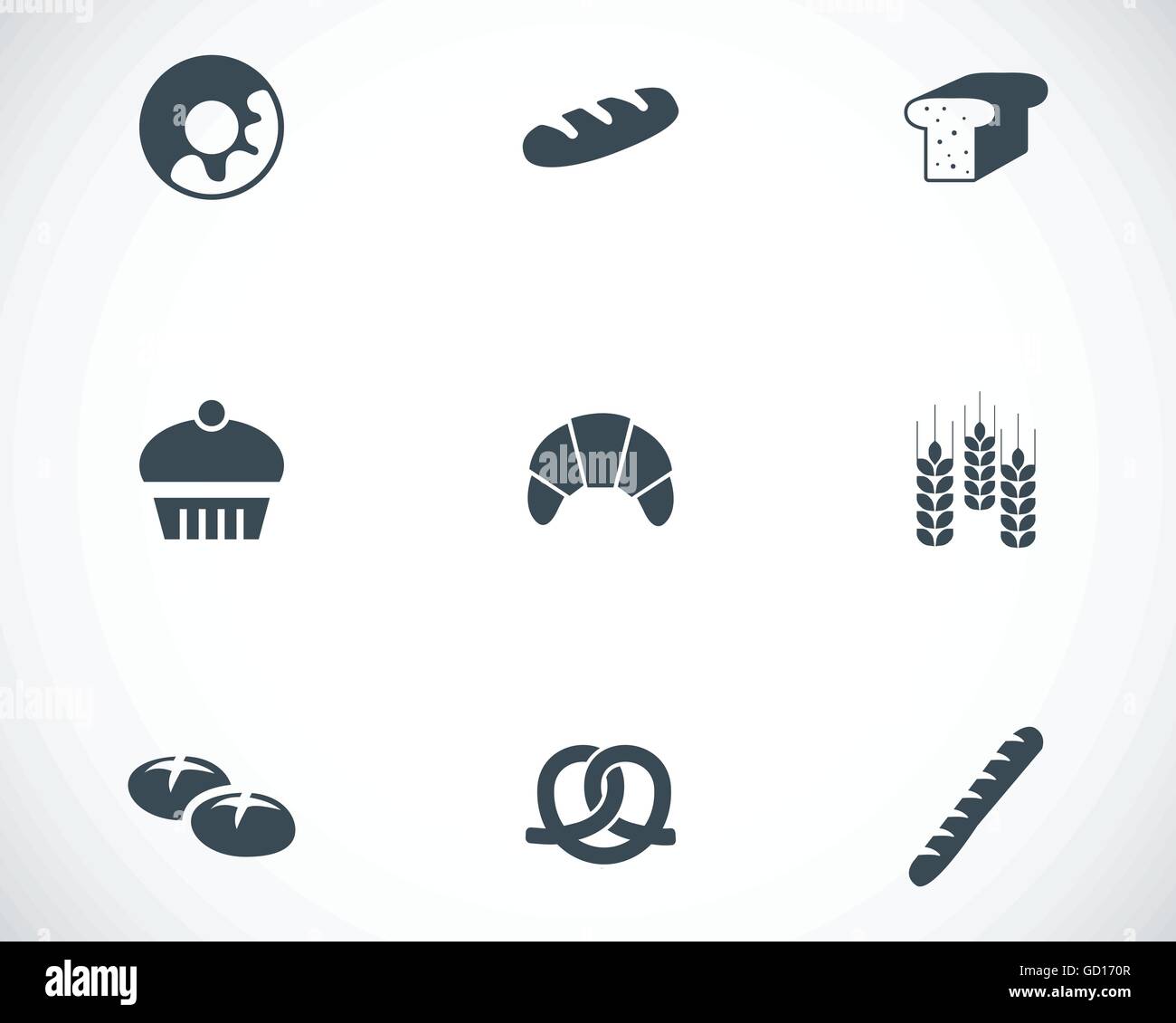 Vector black bakery icons set Stock Vector Image & Art - Alamy
