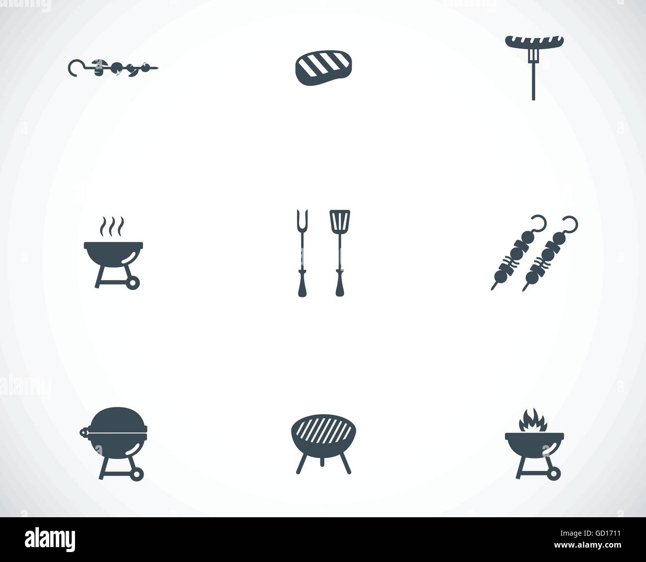 Vector black barbecue icons set Stock Vector Image & Art - Alamy