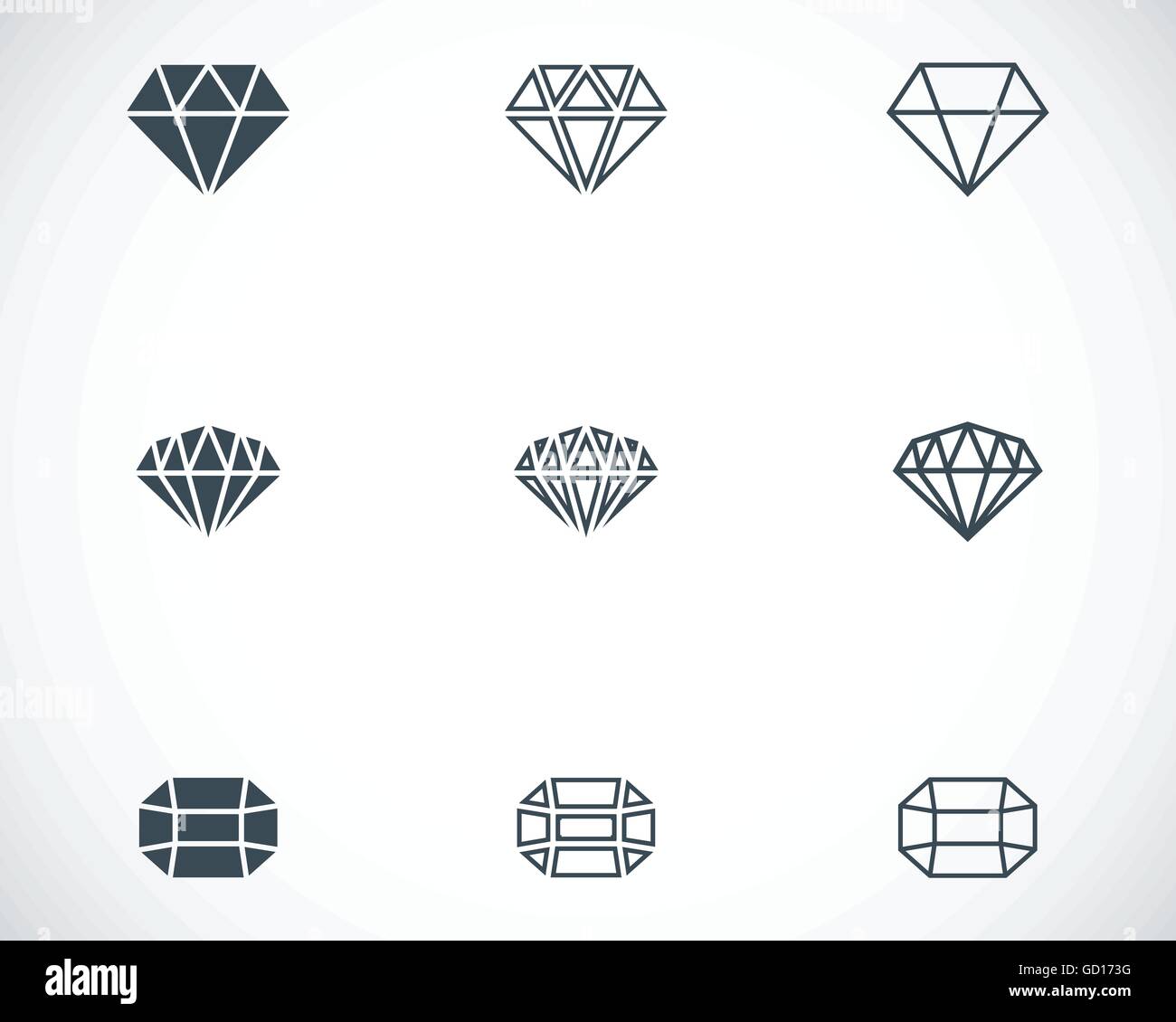 Vector black diamond icons set Stock Vector Image & Art - Alamy