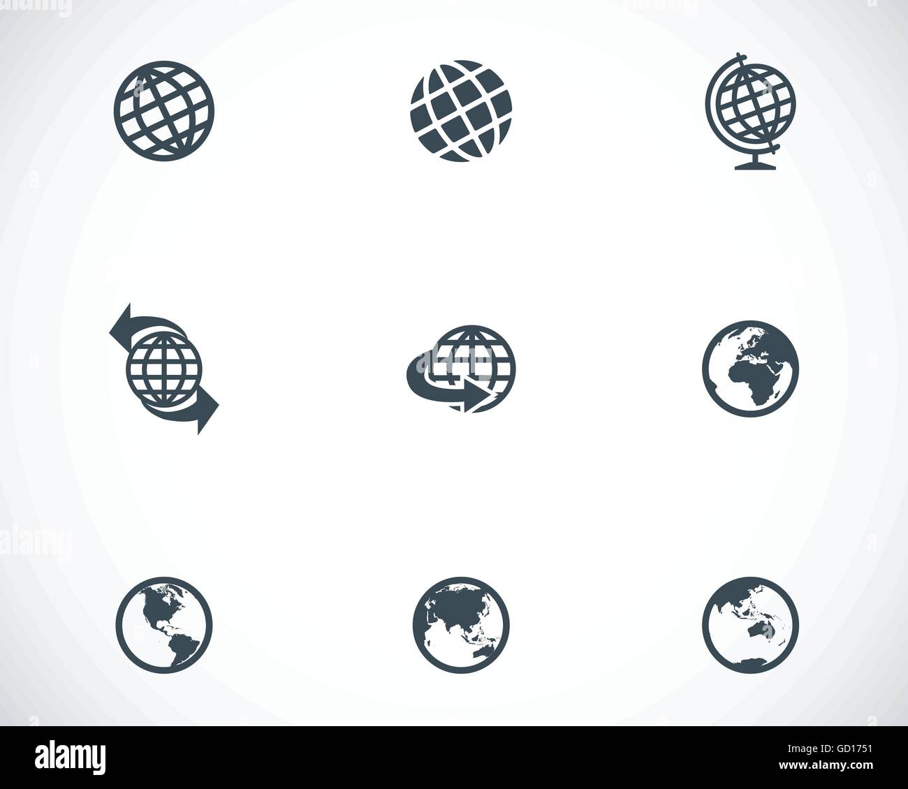 Vector black globe icons set Stock Vector Image & Art - Alamy