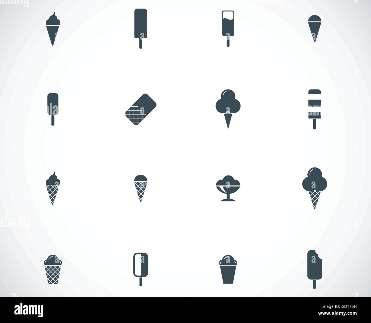 Vector black ice cream icons set Stock Vector Image & Art - Alamy