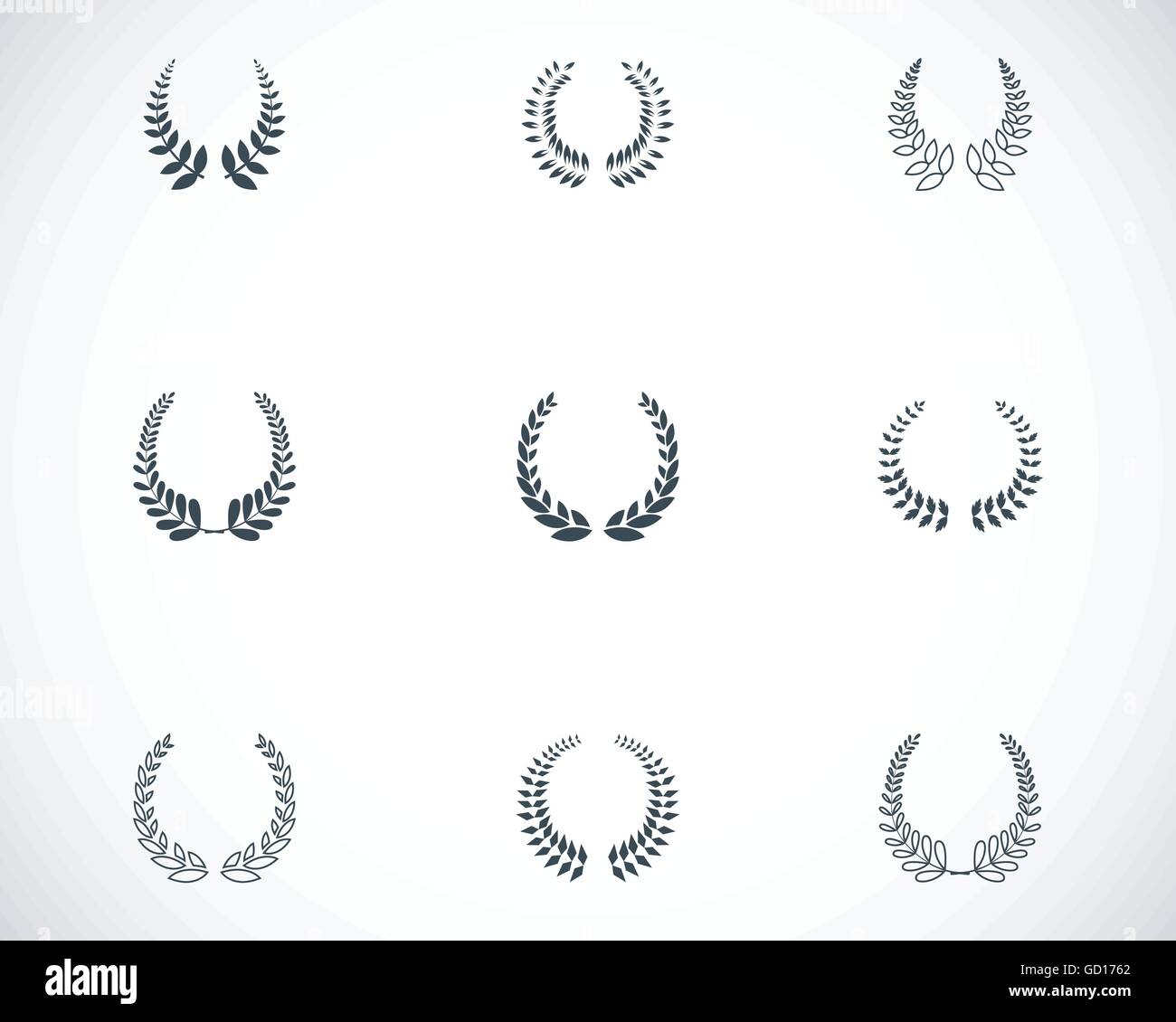 Vector black laurel wreaths icons set Stock Vector Image & Art - Alamy