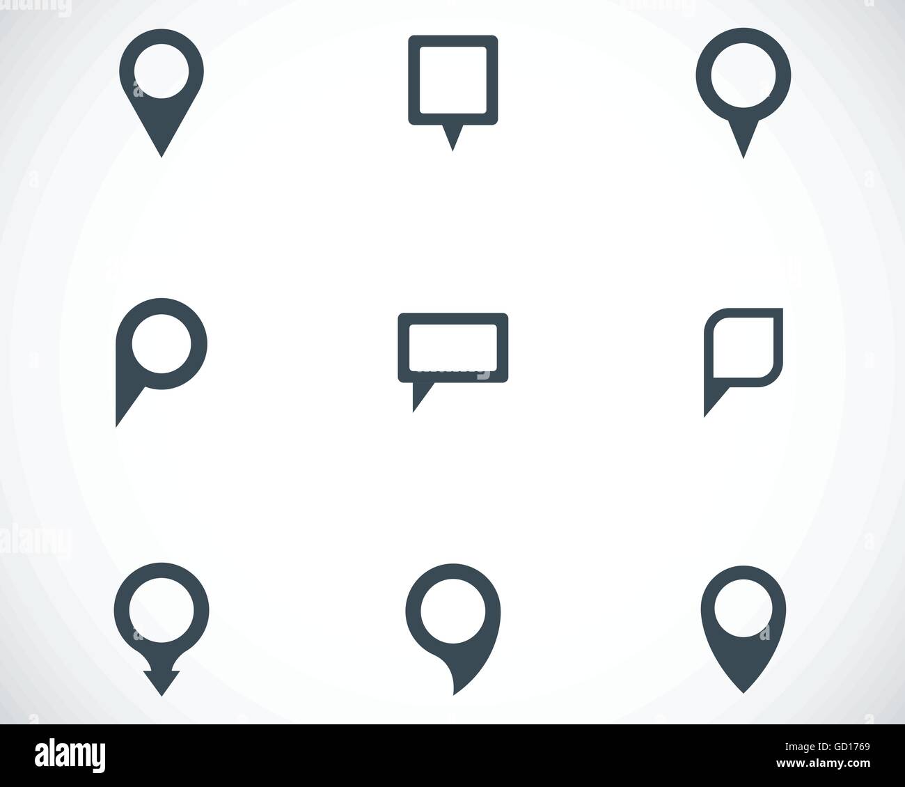 Vector black map pointer icons set Stock Vector Image & Art - Alamy