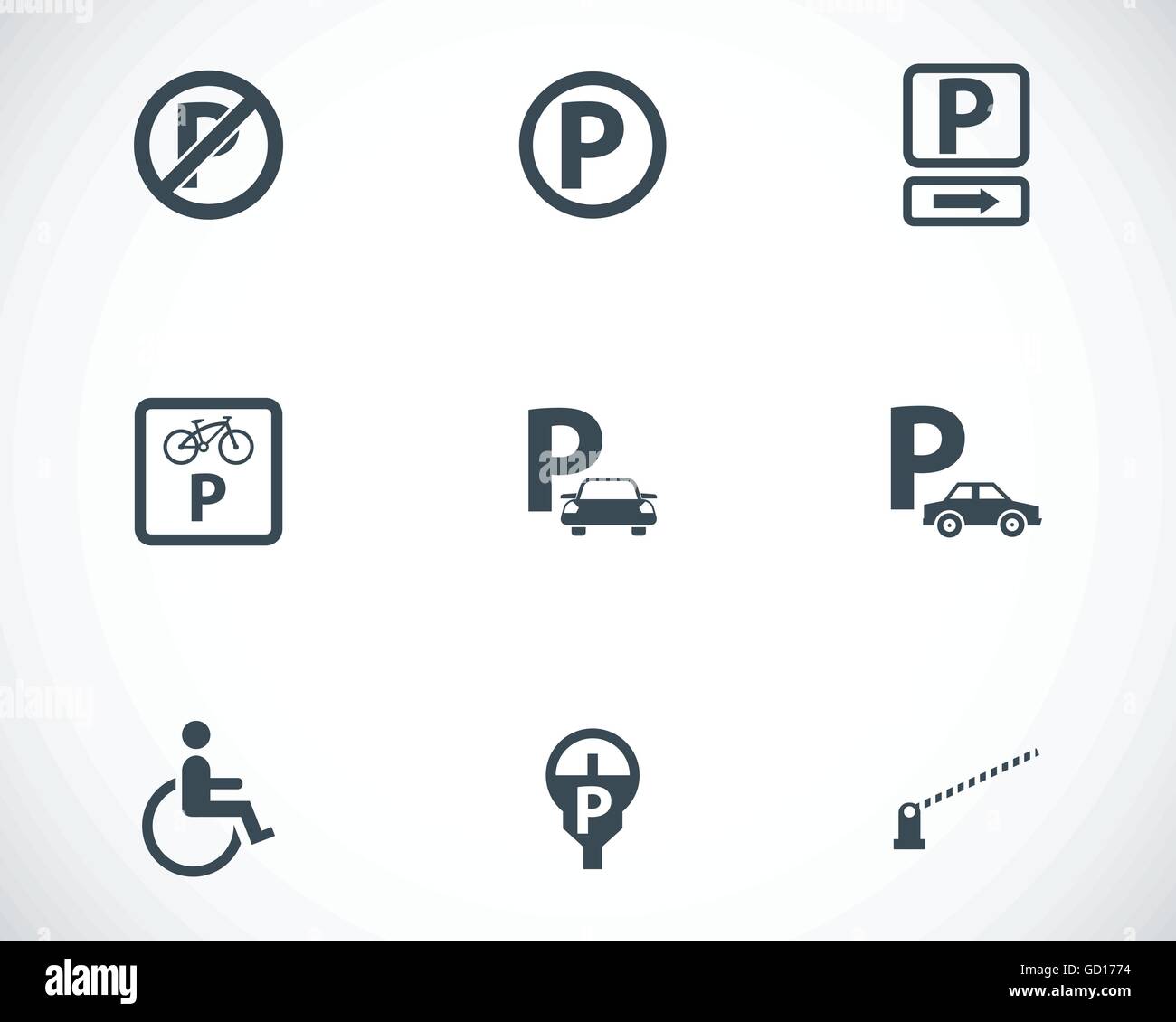 Vector black parking icons set Stock Vector Image & Art - Alamy