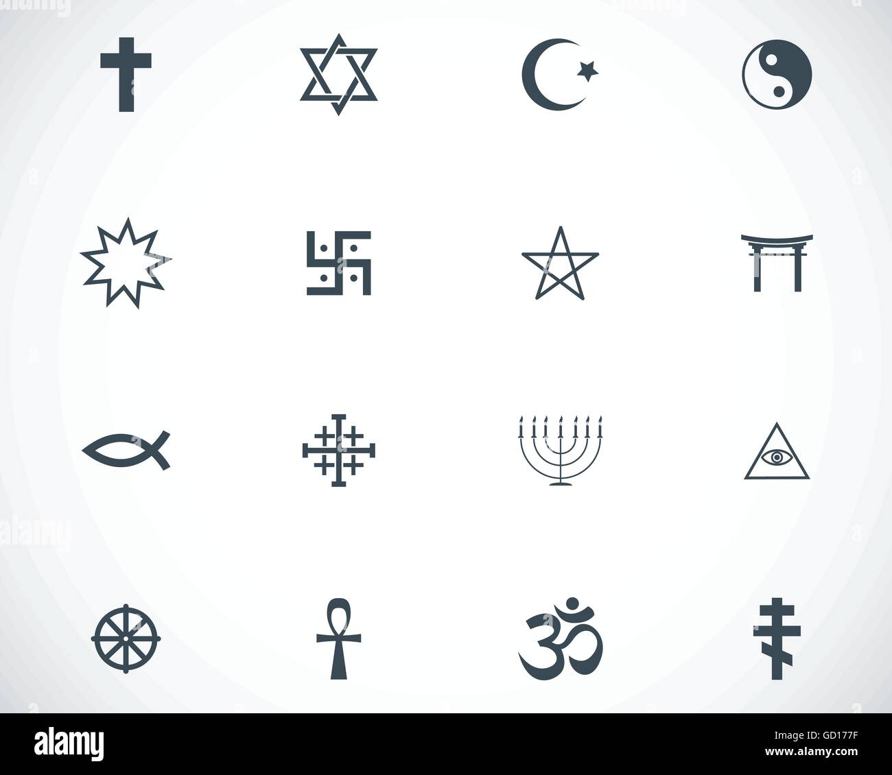 Vector black religious symbols set Stock Vector Image & Art - Alamy