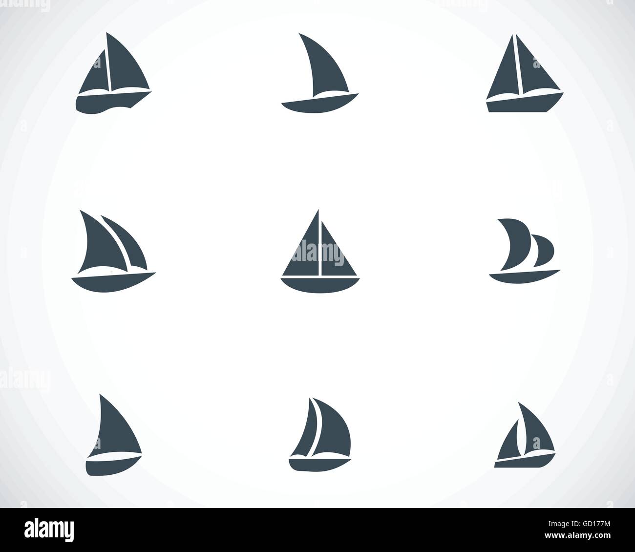 Vector black sailboat icons set Stock Vector Image & Art - Alamy