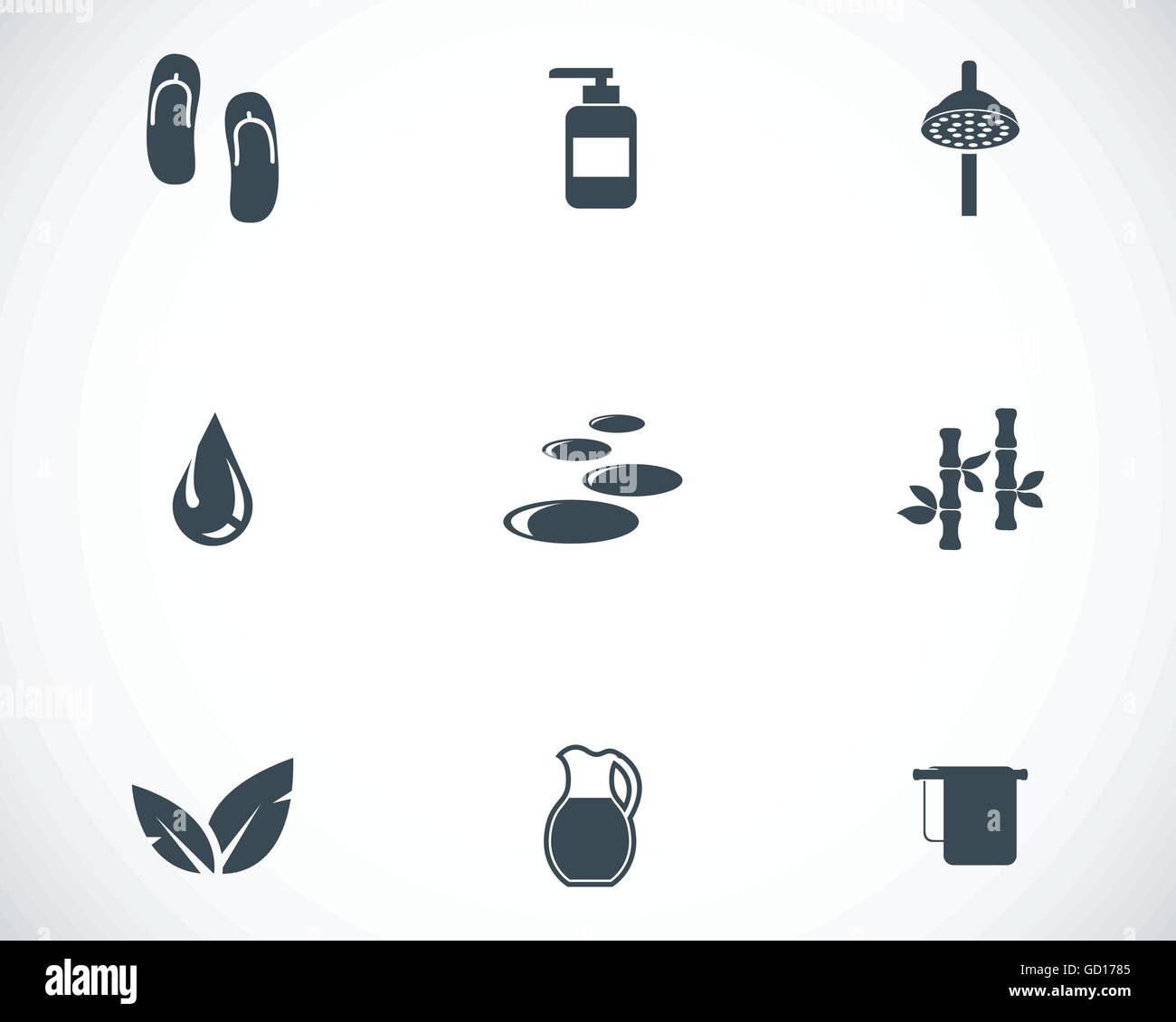 Vector black spa icons set Stock Vector Image & Art - Alamy