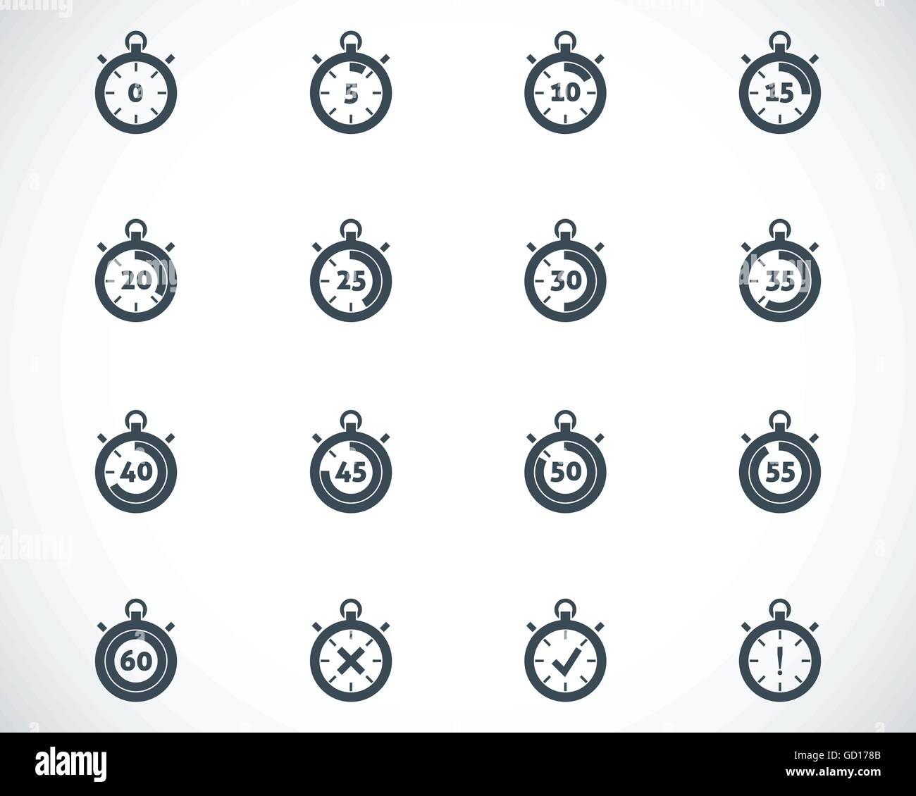 Vector black stopwatch icons set Stock Vector Image & Art - Alamy