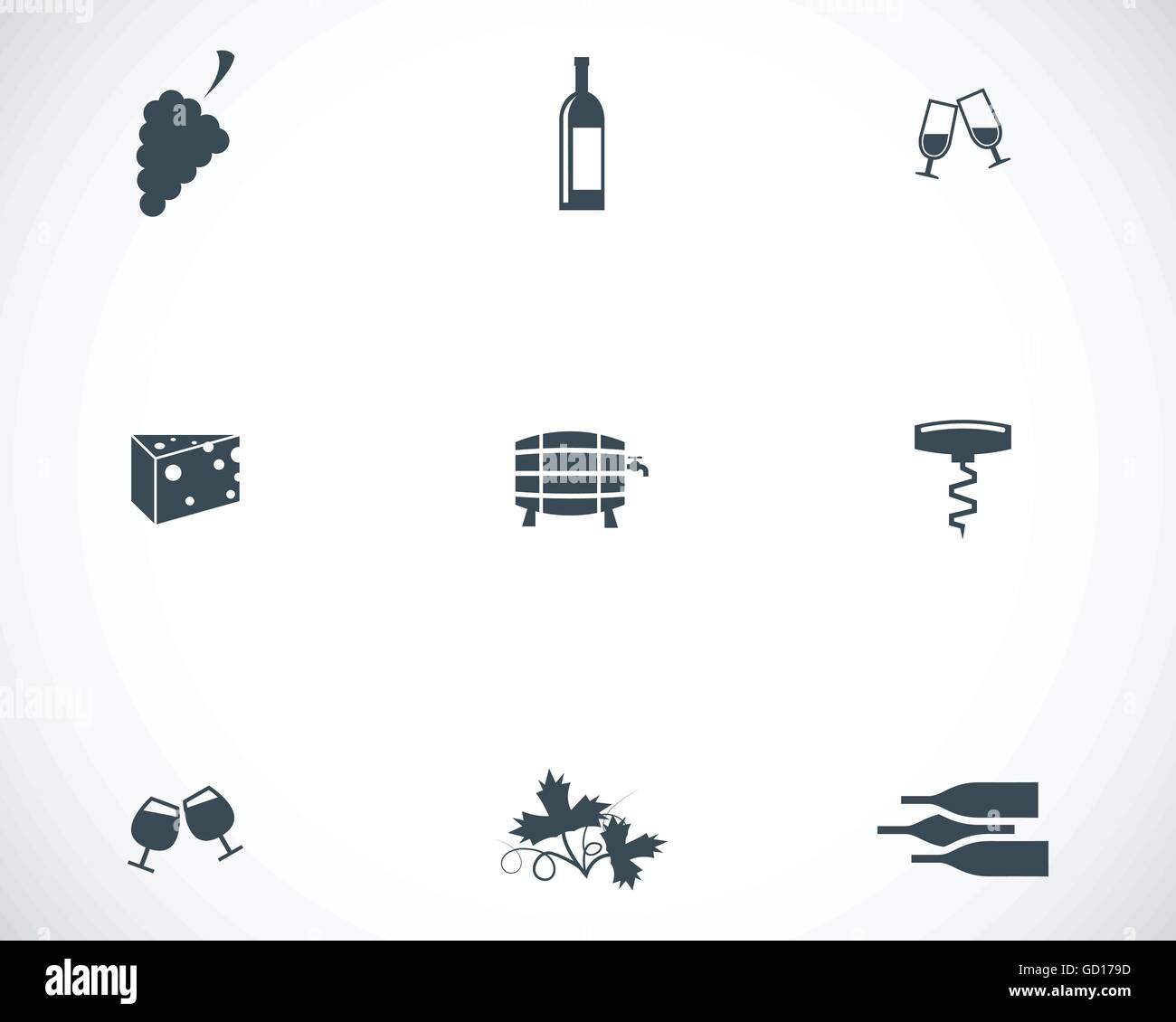 Vector black wine icons set Stock Vector Image & Art - Alamy
