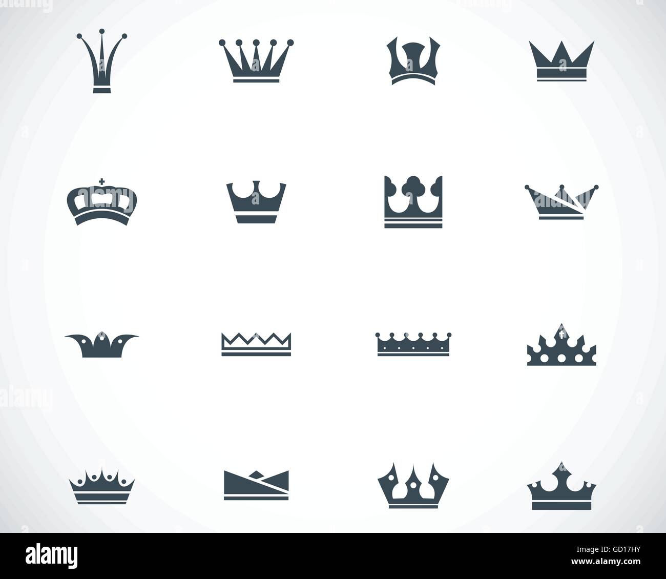Vector black crown icons set Stock Vector Image & Art - Alamy