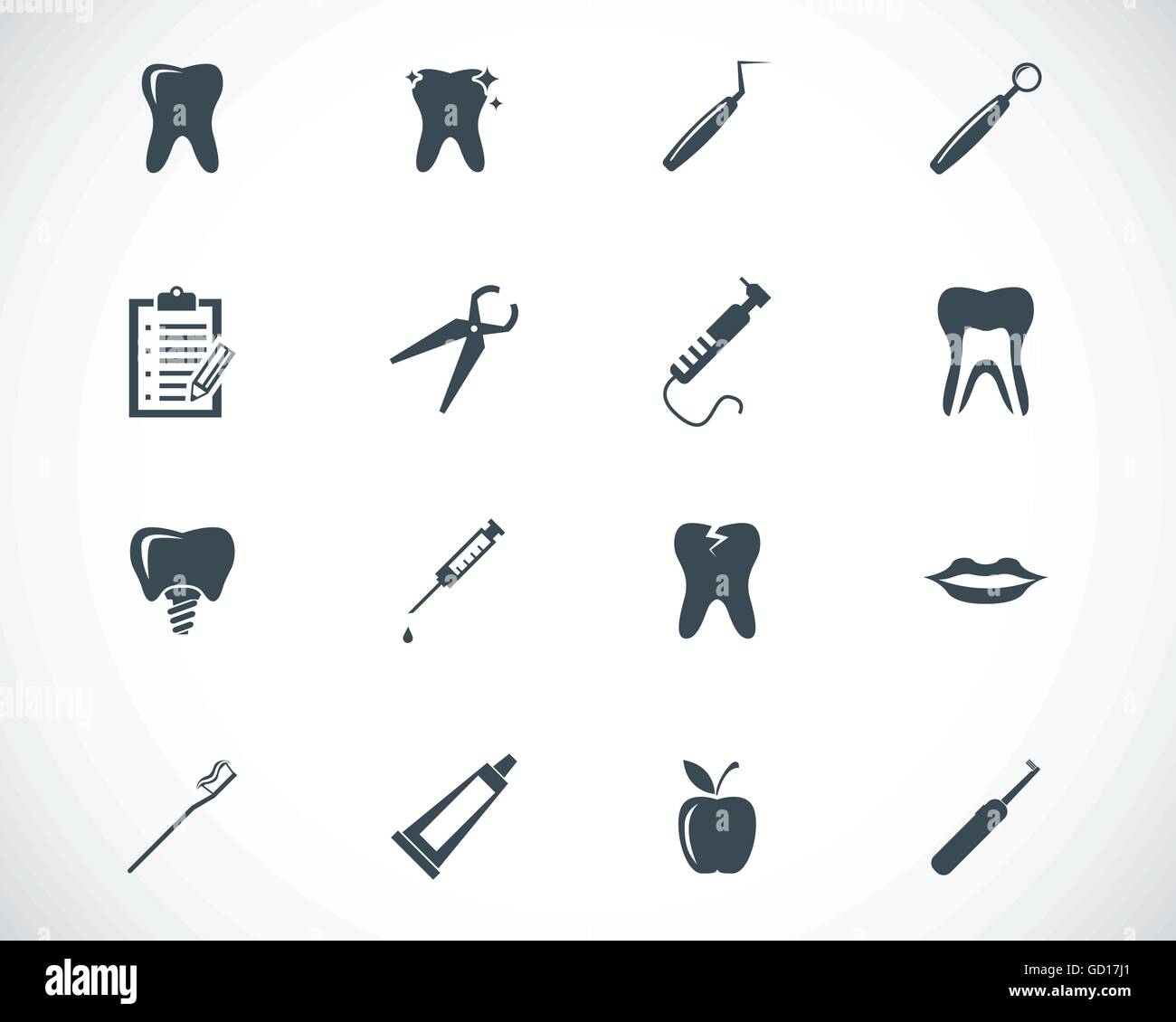 Vector black dental icons set Stock Vector Image & Art - Alamy