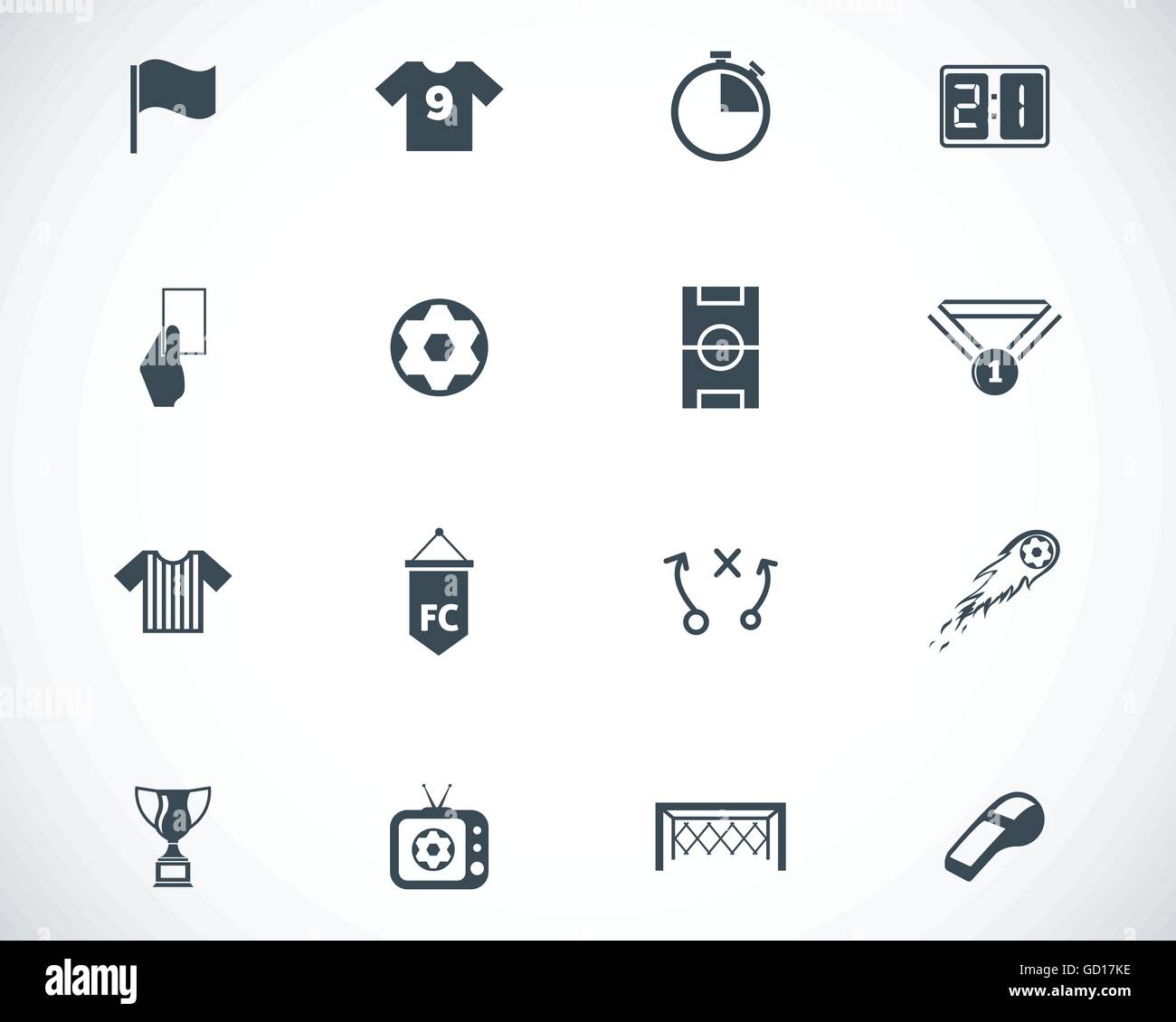 Vector black soccer icons set Stock Vector Image & Art - Alamy
