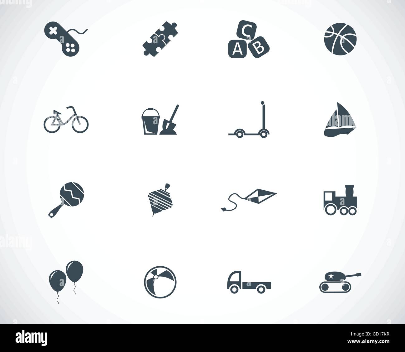 Vector black toys icons set Stock Vector Image & Art - Alamy