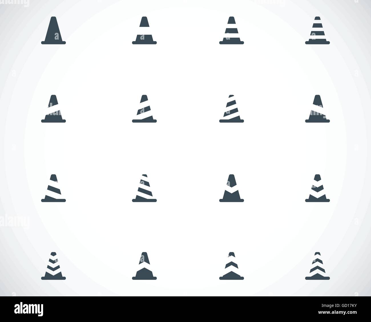 Vector black traffic cone icons set Stock Vector Image & Art Alamy