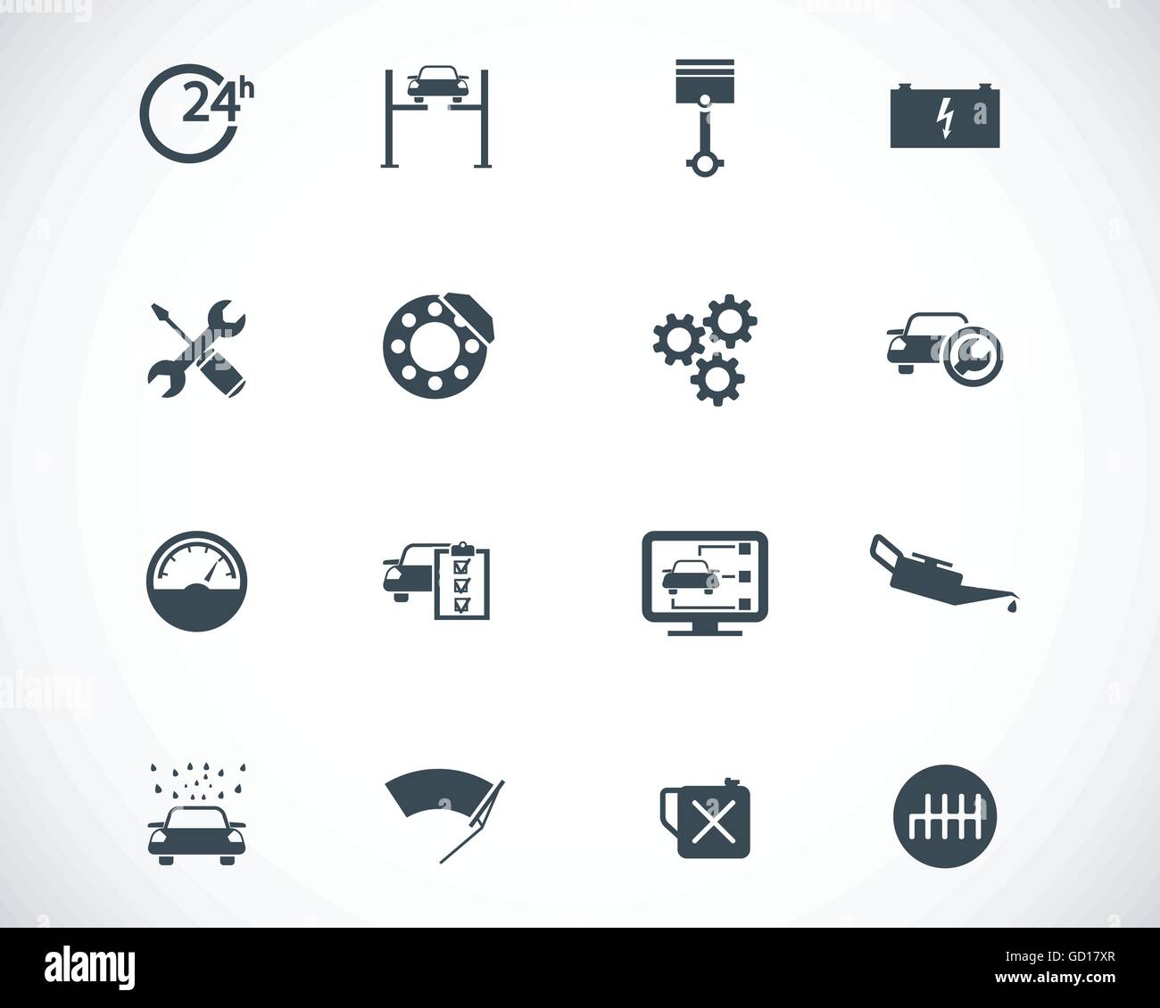 Vector black car service set Stock Vector Image & Art - Alamy