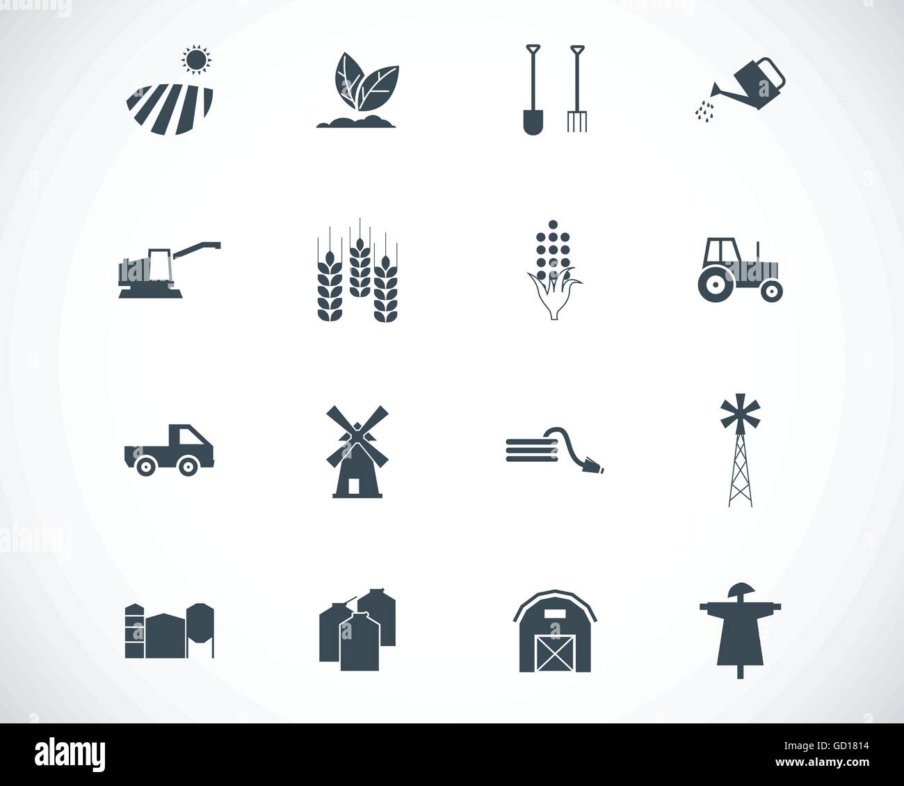 Vector black farming icons set Stock Vector Image & Art - Alamy