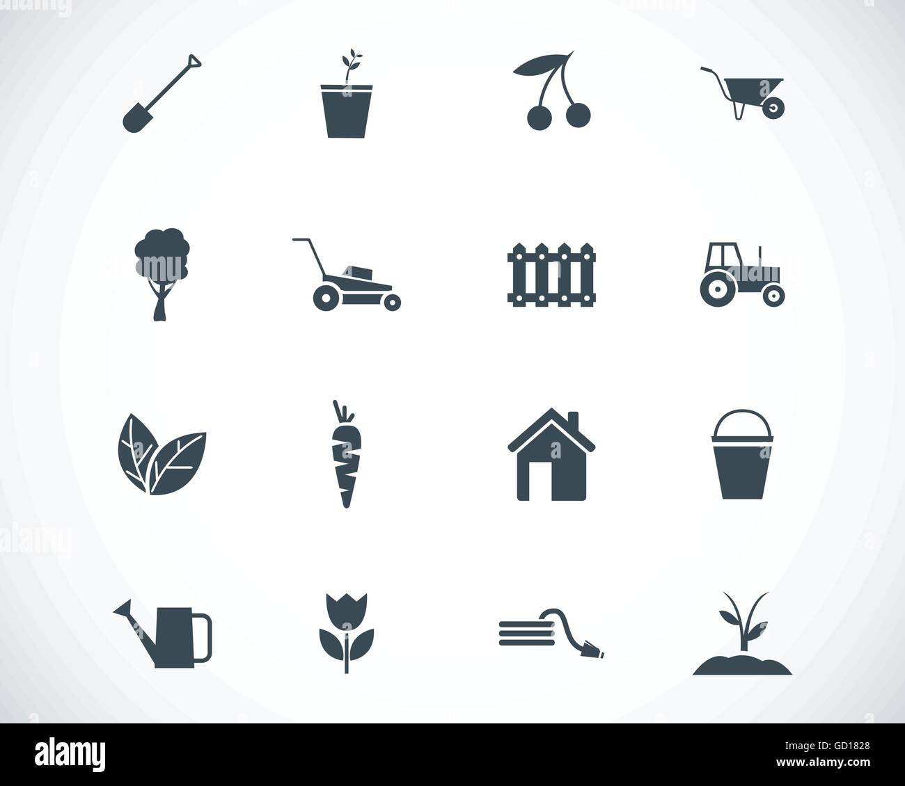Vector black gardening icons set Stock Vector Image & Art - Alamy