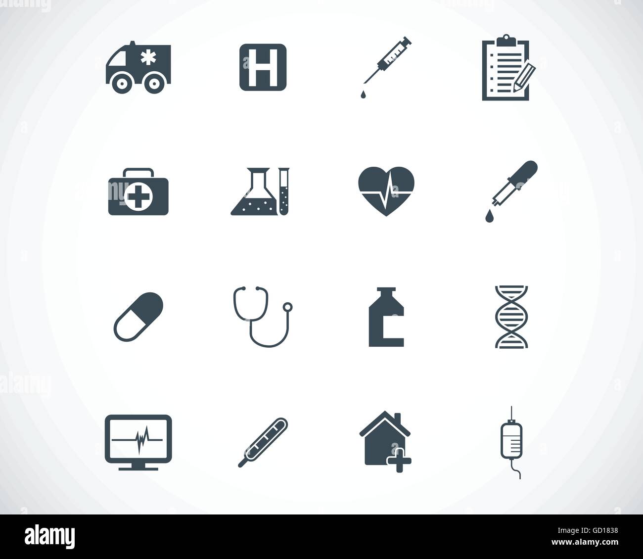 Vector black medical icons set Stock Vector Image & Art - Alamy