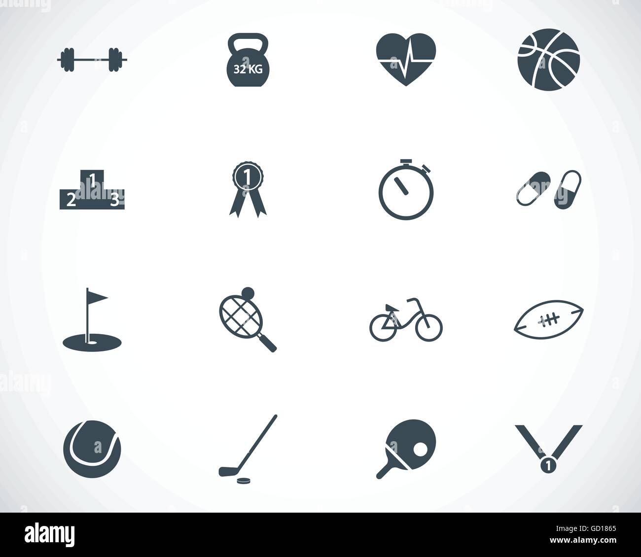 Vector black sport icons set Stock Vector Image & Art - Alamy