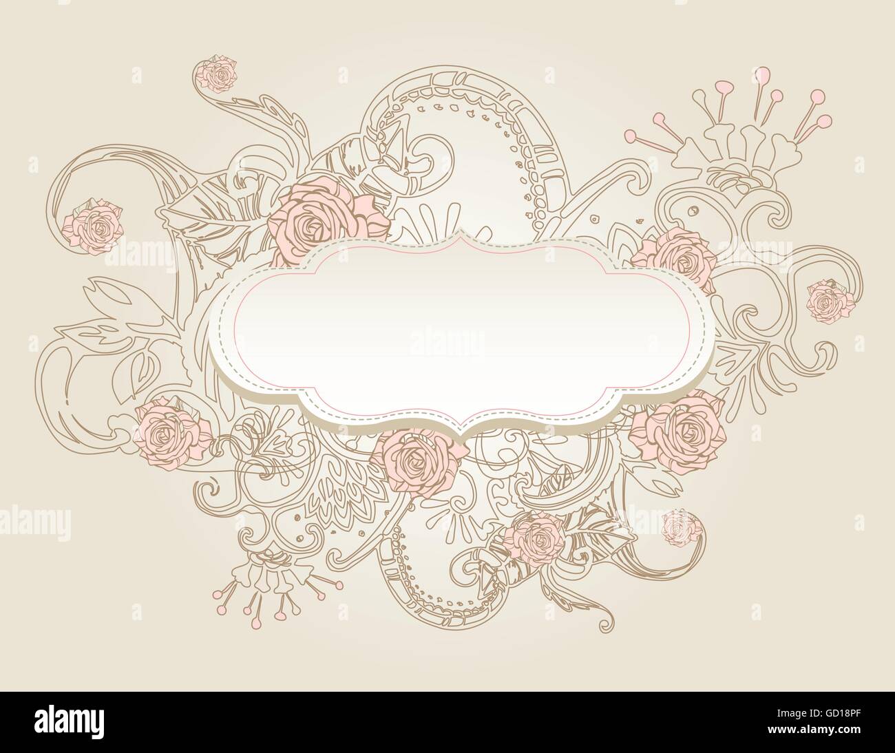 Vintage style background with flowers Stock Vector Image & Art - Alamy