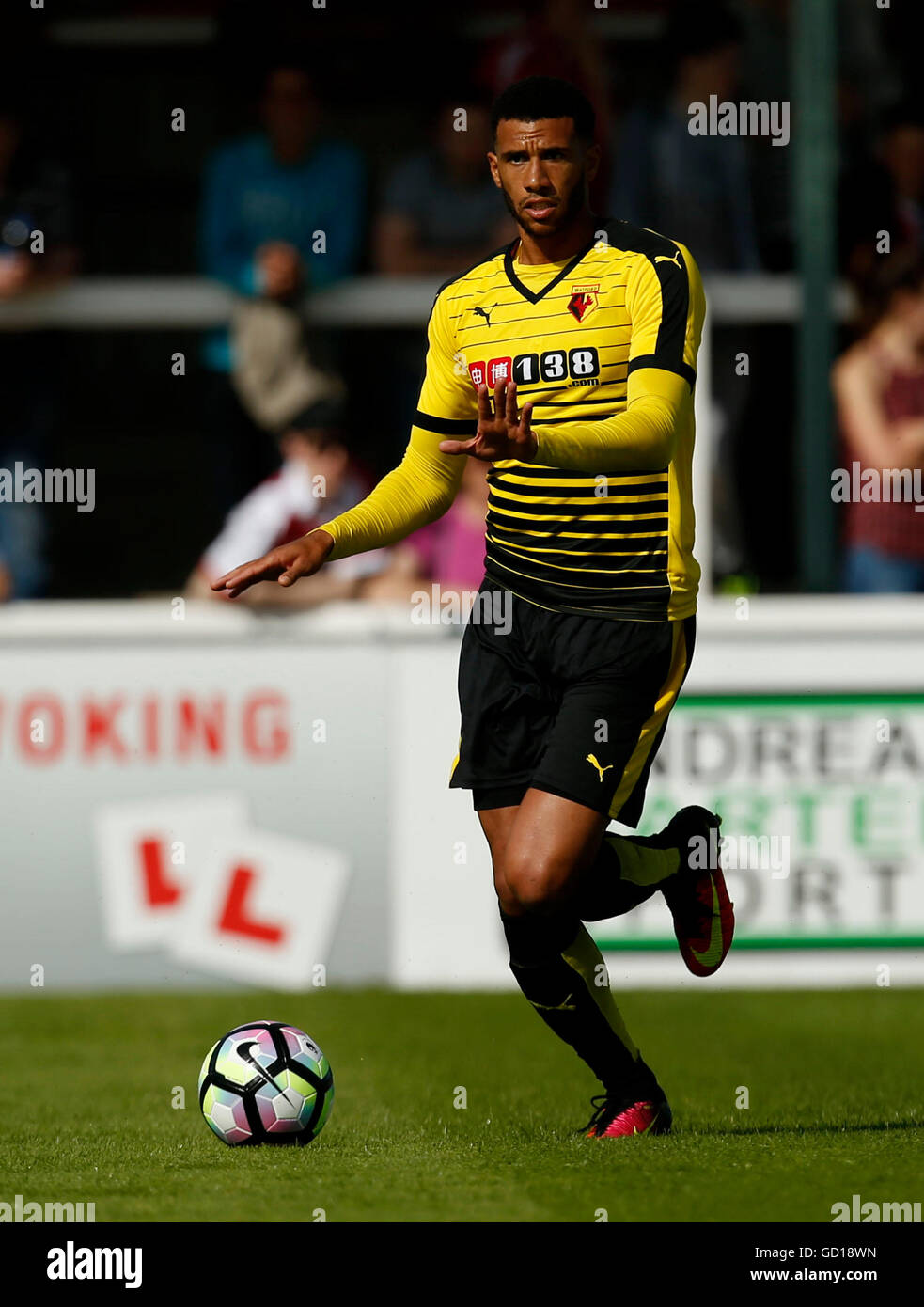 Watford's Etienne Capoue during the Pre-Season Friendly at the Kingfield Stadium, Woking. PRESS ASSOCIATION Photo. Picture date: Sunday July 10, 2016. Photo credit should read: Paul Harding/PA Wire. RESTRICTIONS: No use with unauthorised audio, video, data, fixture lists, club/league logos or 'live' services. Online in-match use limited to 75 images, no video emulation. No use in betting, games or single club/league/player publications. Stock Photo