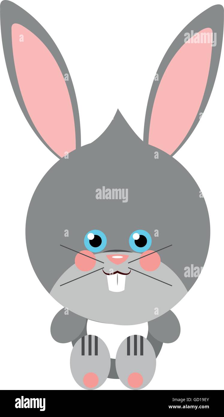 Cute rabbit flat icon Stock Vector Image & Art - Alamy