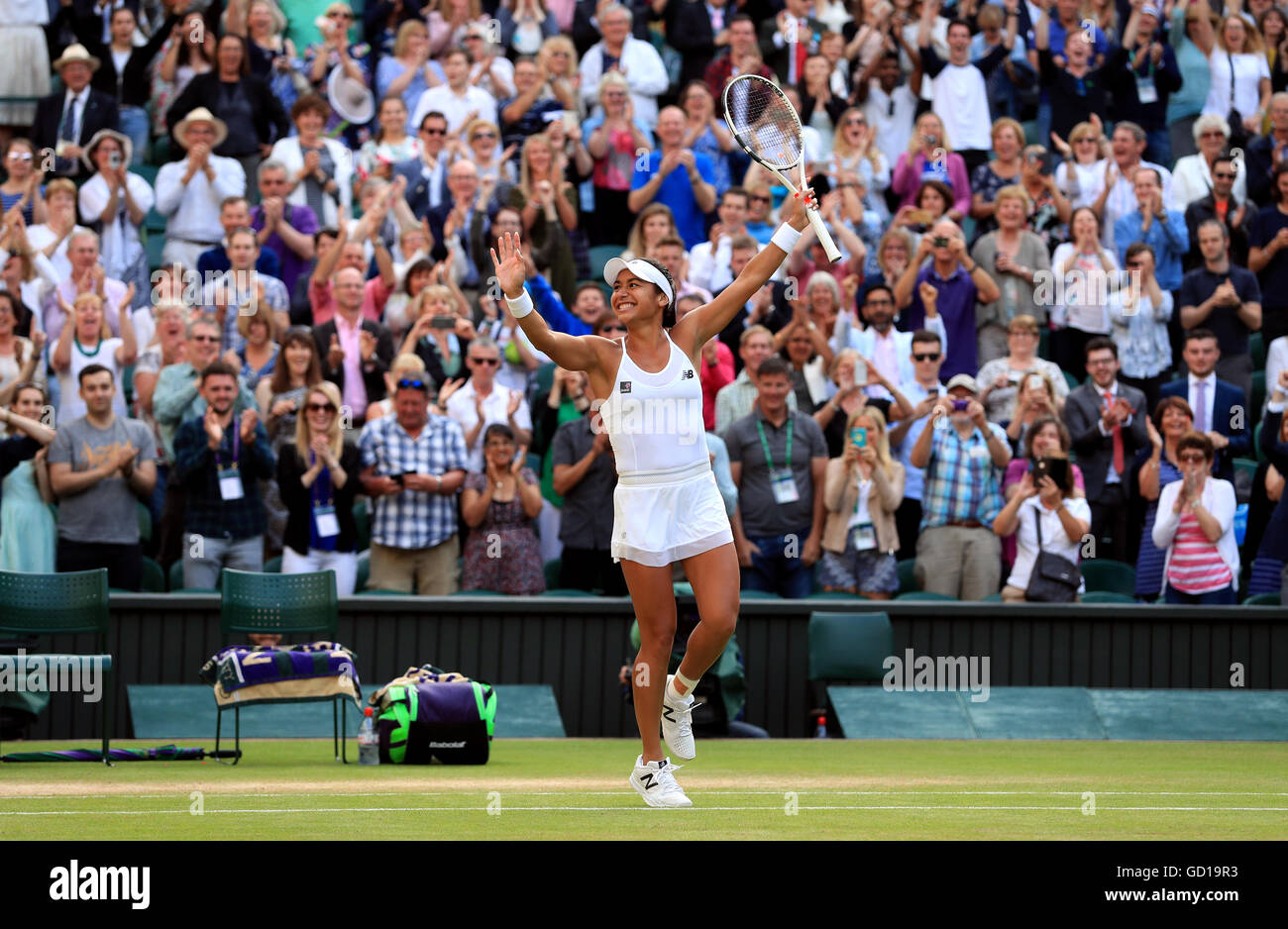 Heather Watson celebrates winning the mixed doubles final with partner