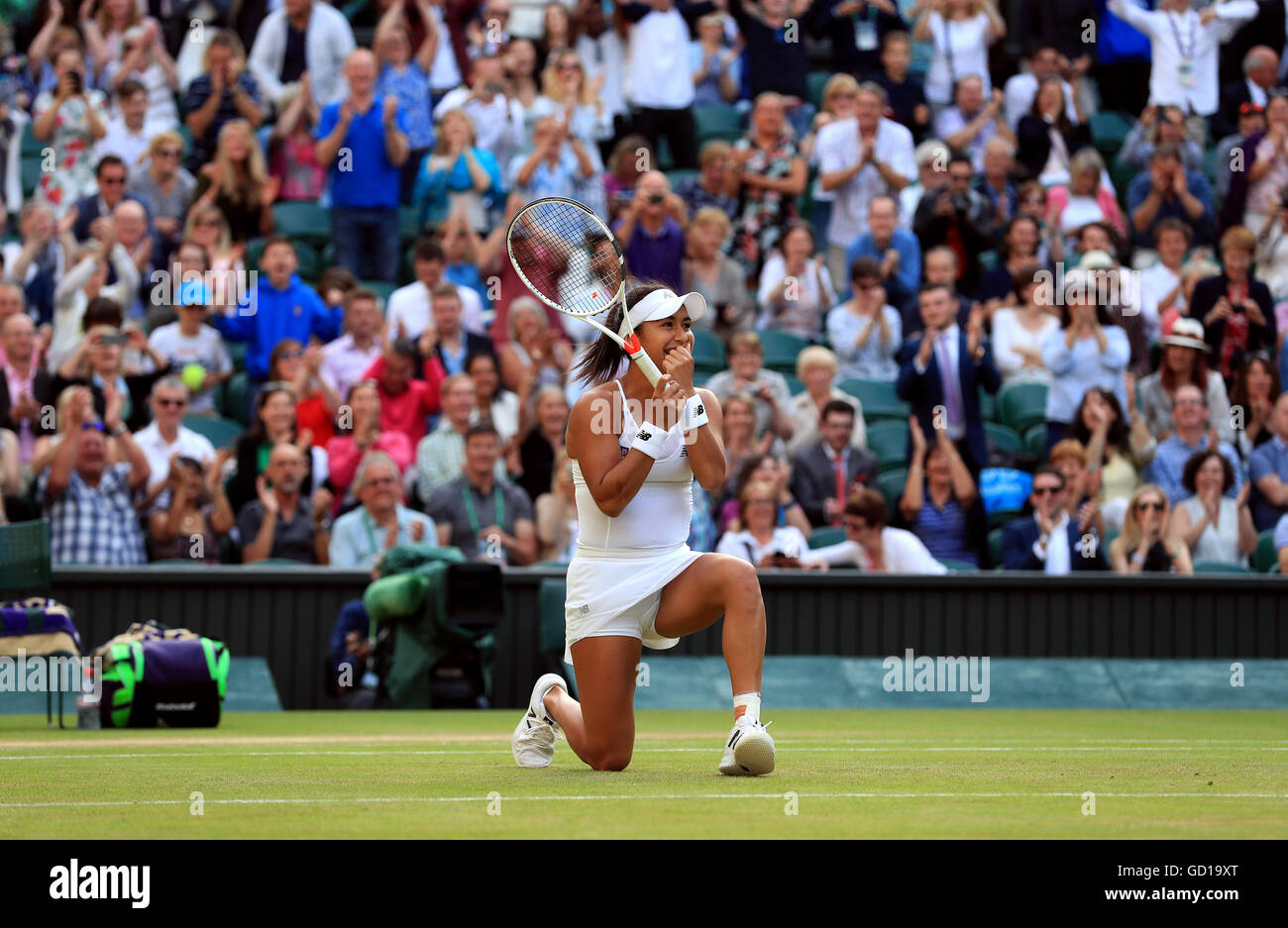Heather Watson celebrates winning the mixed doubles final with partner
